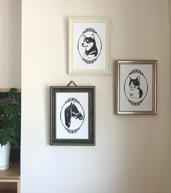 黒柴犬の肖像画　　切り絵ポスター（原画） 8枚目の画像