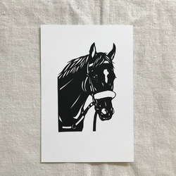いろいろ競走馬カード　　切り絵ポストカードセット（原画） 4枚目の画像