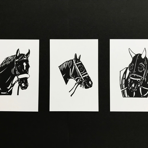 いろいろ競走馬カード 切り絵ポストカードセット(原画) 切り絵 いろいろ競走馬カード 切り絵ポストカードセット(原画) 切り絵