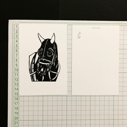 いろいろ競走馬カード　　切り絵ポストカードセット（原画） 7枚目の画像