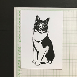 おすわり猫　　　切り絵ポスター（原画） 4枚目の画像