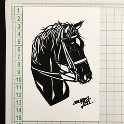 横顔が美しい馬　ポストカード3枚セット（原画） 7枚目の画像