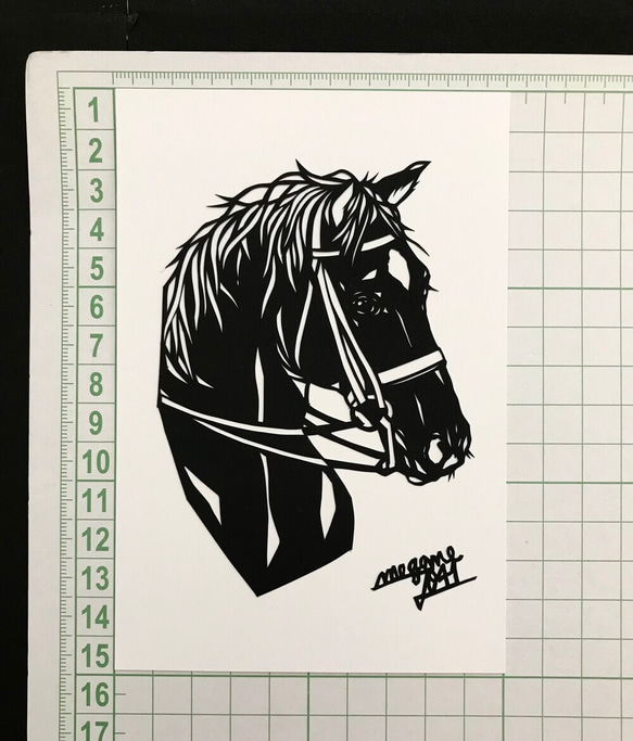 横顔が美しい馬　ポストカード3枚セット（原画） 7枚目の画像