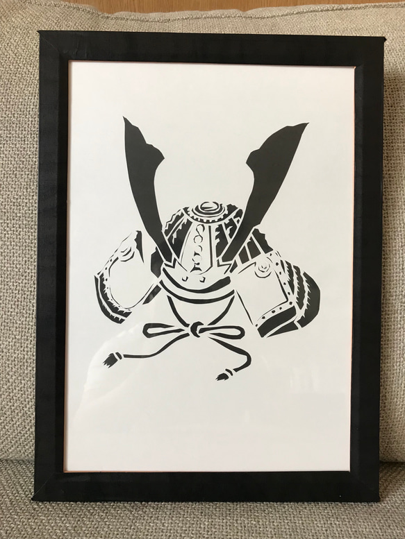 端午の節句 【兜】原画 端午の節句 兜・花菖蒲 切り絵ポスターセット（原画） 切り絵