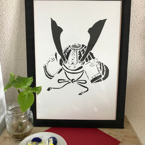 ☆送料無料☆端午の節句 兜切り絵ポスター(原画) 切り絵 ☆送料無料☆端午の節句 兜切り絵ポスター(原画) 切り絵