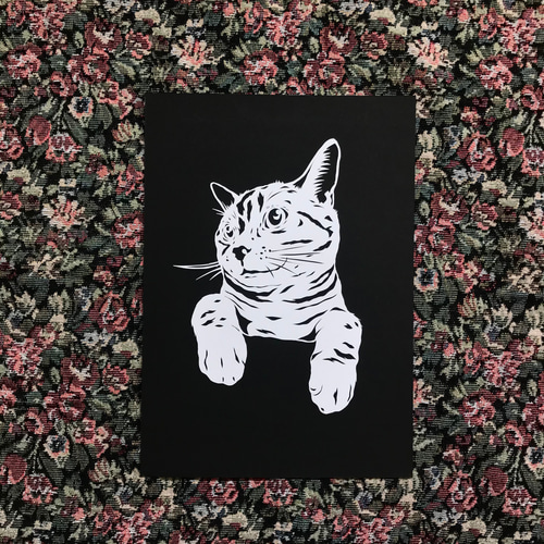 まつり猫　切り絵　原画　Fortune Cat まつり猫 切り絵 原画 Fortune Cat Lucky Cat Svg, Fortune Cat