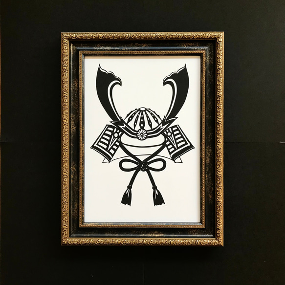 端午の節句・兜 切り絵ポスター（原画） 切り絵 megane041 通販