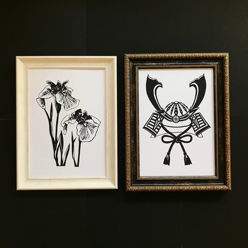 端午の節句・兜 切り絵ポスター（原画） 切り絵 megane041 通販