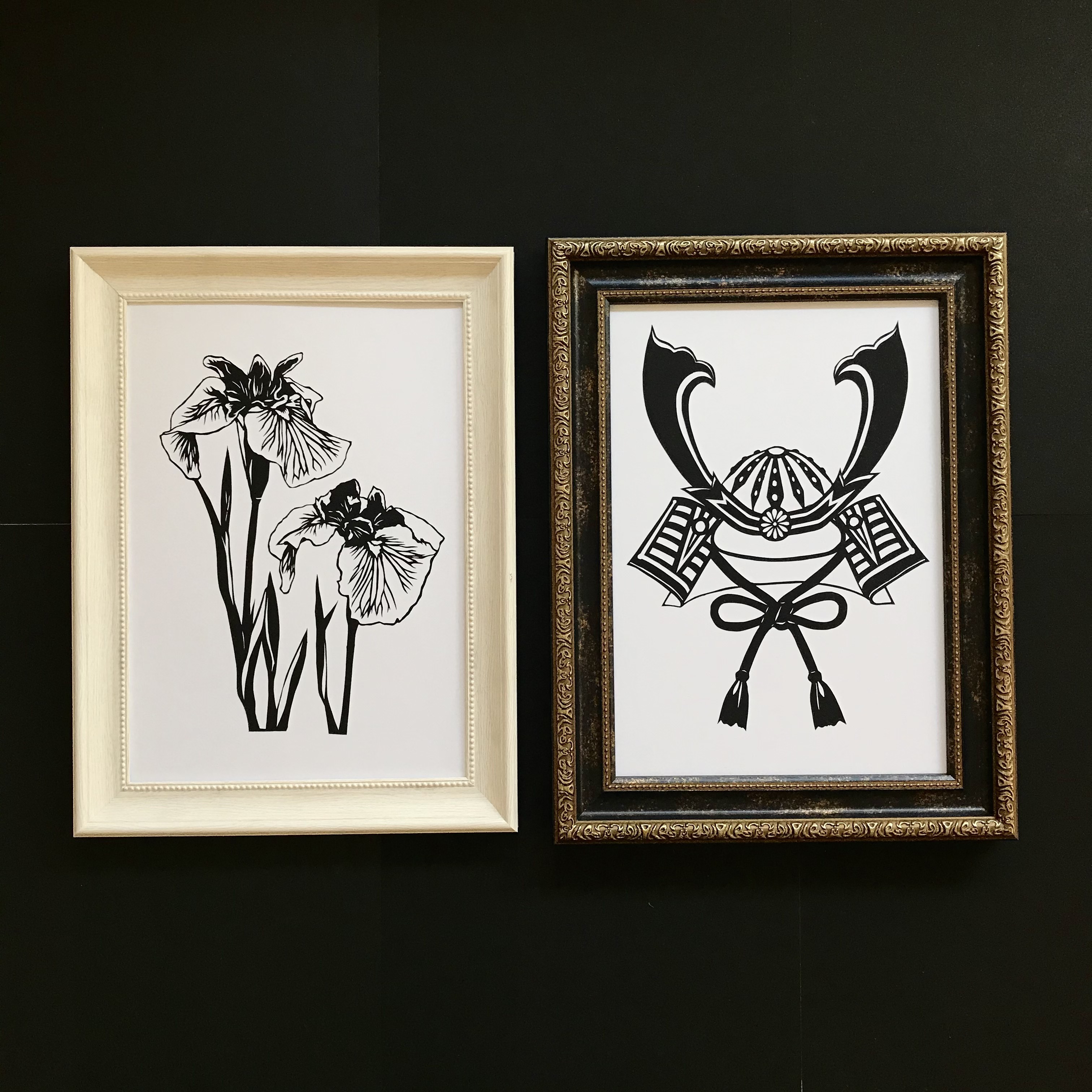 【兜絵】掛け軸　松　菖蒲　節句 端午の節句掛軸 (掛け軸) 菖蒲に兜 富岡蘇峰 （尺八横）約横65