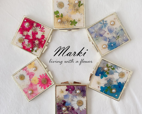 ✨ゴージャスな押し花ハンドメイド印鑑ケース✨万華鏡アジサイ 押し花