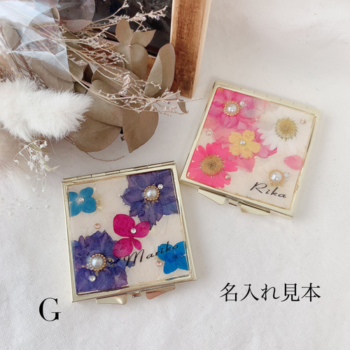 母の日など♡プレゼントに大人気♡押し花コンパクトミラー 鏡 その他