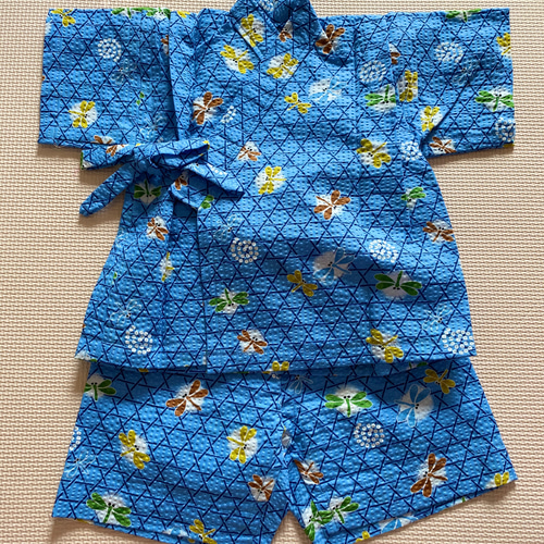 専用♥handmade ベビー甚平 【夏ストライプ 】80cm2点セット