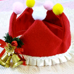 【クリスマス限定❤】誕生日や記念日にも♡♡～ポンポン王冠☆クリスマスver.～ 2枚目の画像
