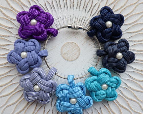 パラコードリード パステルブルー お花