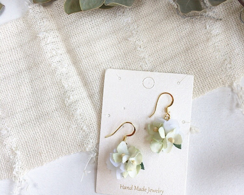 布花ピアスorイヤリング ピアス（フック・チェーン） HASIKURE. 通販