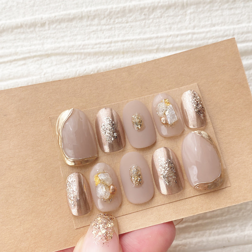 ニュアンスネイル ネイルチップオーダー グレージュ ミラーネイル シェルネイル ニュアンスネイル ネイルチップオーダー グレージュ ミラーネイル