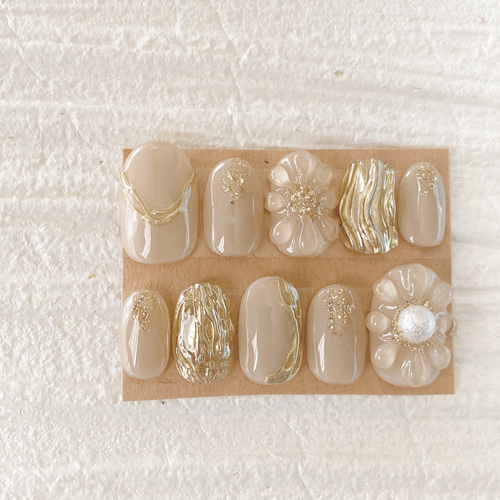 現品限り サイズ変更不可 ネイルチップ ニュアンスネイル 成人式 卒業