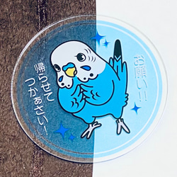 「お願いインコ」アクリルコースター 3枚目の画像