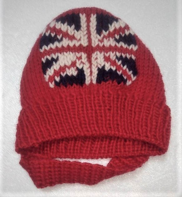 赤のイギリス国旗柄のワンちゃん帽子(CAP-43) 3枚目の画像