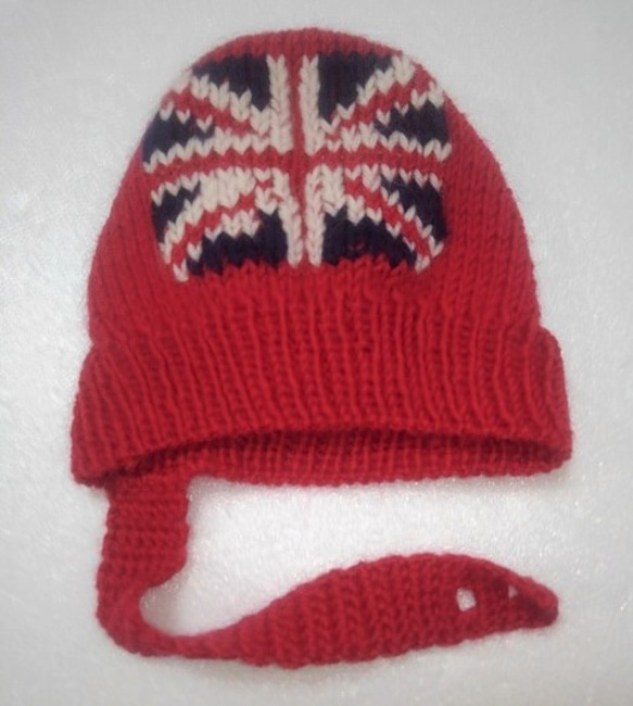 赤のイギリス国旗柄のワンちゃん帽子(CAP-43) 5枚目の画像
