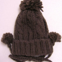 茶色の縄編みのワンちゃんの帽子(CAP-1W) 4枚目の画像