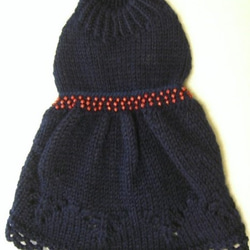 紺色のドレス風セーター(5S-1788) 1枚目の画像