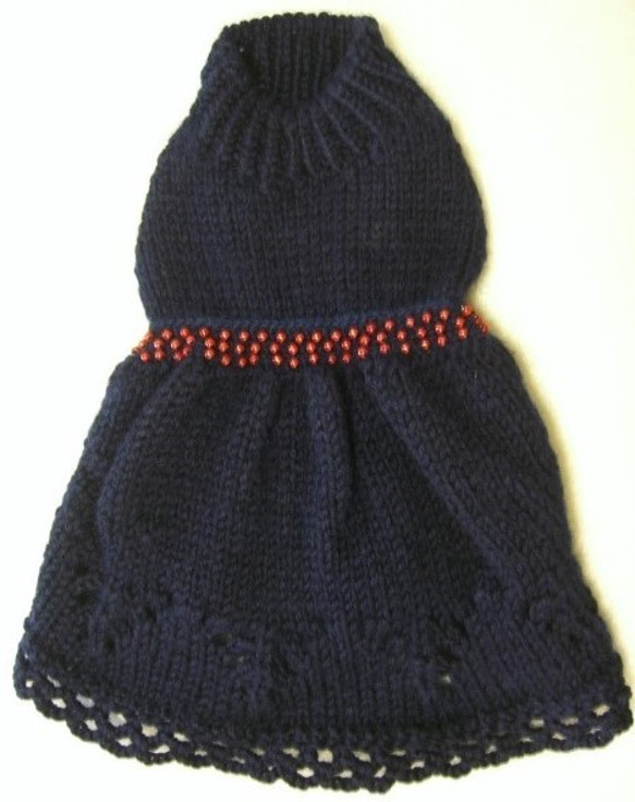 紺色のドレス風セーター(5S-1788) 1枚目の画像