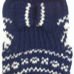 紺色に白の編み込み柄のセーター(4S-1728) 4枚目の画像