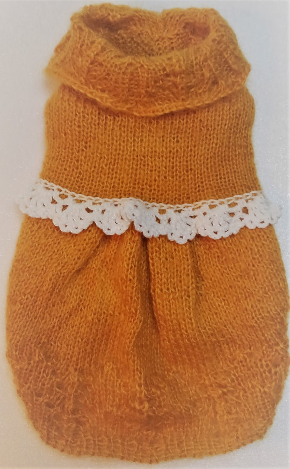 オレンジのドレス風セーター(3S-1740) 4枚目の画像