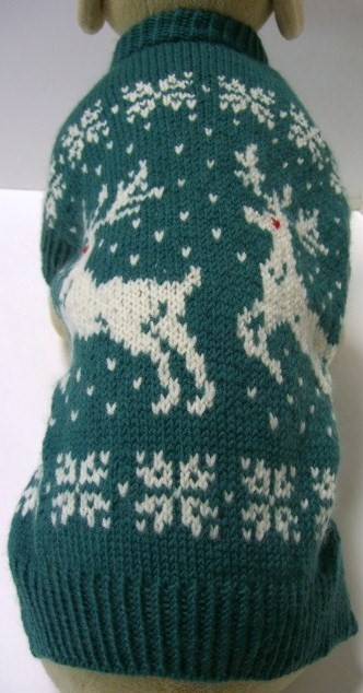 大きなトナカイ柄の編み込みセーター(SM-1675)