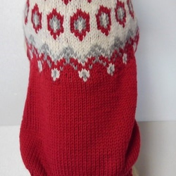 真っ赤なヨーク柄のセーター（S-1870) 4枚目の画像