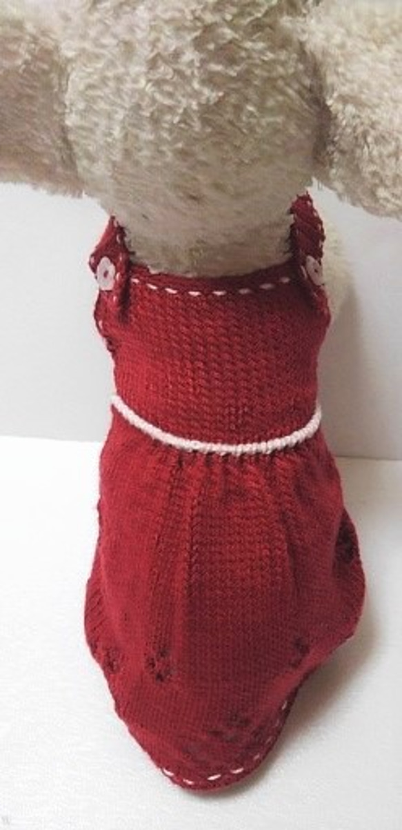 真っ赤なドレス風夏セーターステッチがすてきです（3S-1895) 2枚目の画像