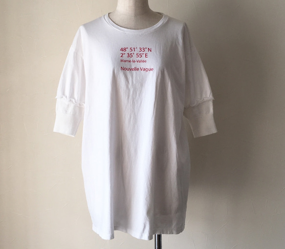 ニットリブドッキングワイドTee/OFF WHITE 3枚目の画像