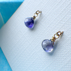 14kgfブルーカラーオパールマロンカットピアスイヤリング 14KGFタンザナイトのマロンカットピアス ～Veronica | iichi 日々の