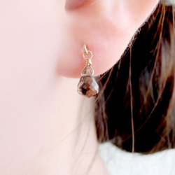 14kgf アイオライトのマロン粒ピアス イヤリング ピアス（スタッド・一