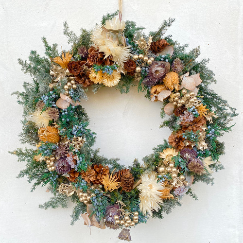 ドライフラワークリスマスリース 直径40cm 【公式通販】