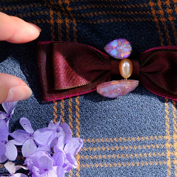 【花季仙子】淡水珍珠 髮夾髮圈 hairclip Emma Tam Accessories Sakura Ribbon 第2張的照片