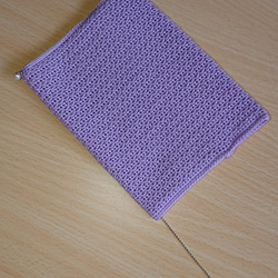 ◎送料無料【レース編みブックカバー】文庫本サイズ・パープル ブック