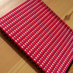 無地　スペイン製  ピンクモザイク　 A6Colorisノート　ポータブルサイズ 3枚目の画像