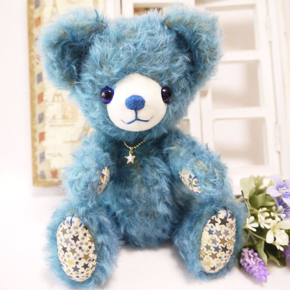ブルーモヘア テディベア19㎝ ／作家様