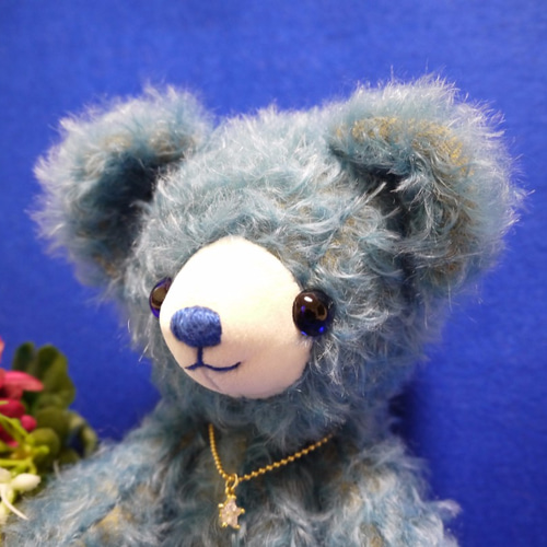 ライラックブルーのふわふわテディベア ライラックブルーのふわふわテディベア