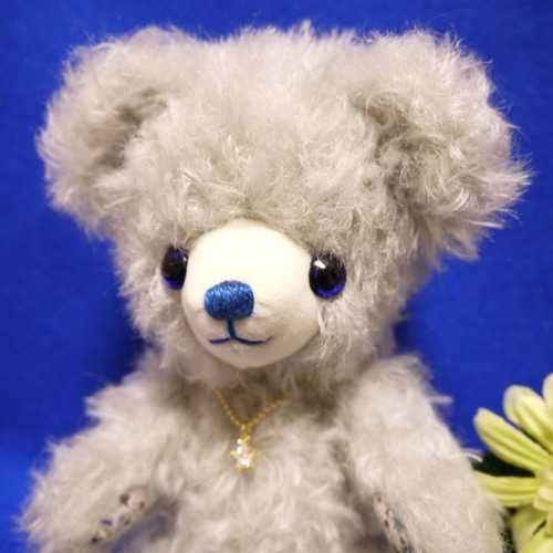 くるくる巻き毛のくまさん（ブルーグレースター）B ぬいぐるみ