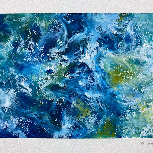 波】-オイルパステル手描き 絵画 soeeigaam___ 通販 9884310