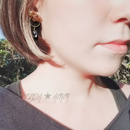 █29☆❁¨̮★レジン無しイヤリング Shiny Airas~square~【レザーピアス/イヤリング】“silver” | iichi