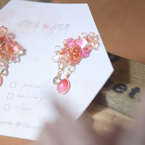 再販1】【ﾚｼﾞﾝ×ﾜｲﾔｰ】新作“SAKURAiroｼﾘｰｽﾞ” -桜風- レジン