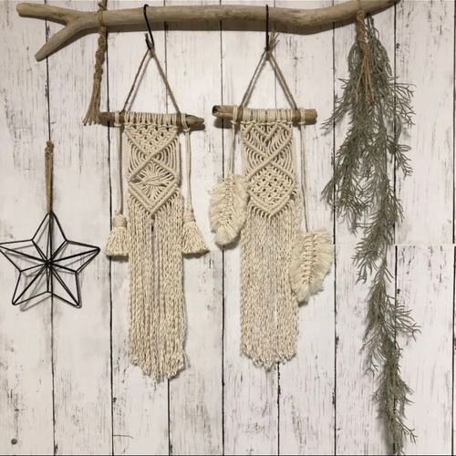 流木マクラメタペストリー タペストリー・壁掛け heureux【ｳｰﾙｰ】 通販