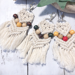 マクラメタッセル キーホルダー キーチャーム キーホルダー macrame