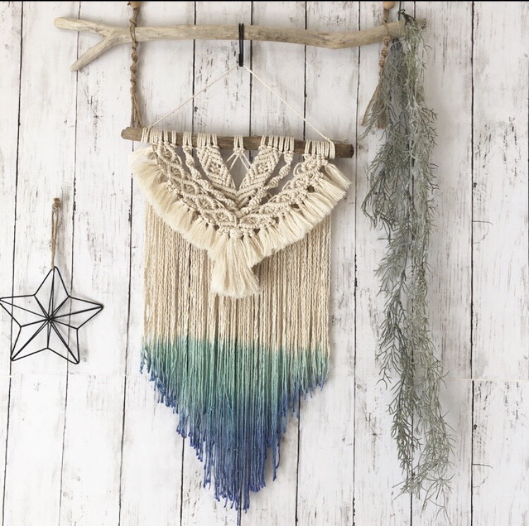 流木マクラメタペストリー☆月の満ち欠け