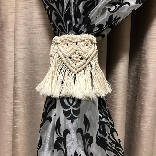 受注製作】マクラメカーテンタッセル 1組 カーテン yuki-weaving WS