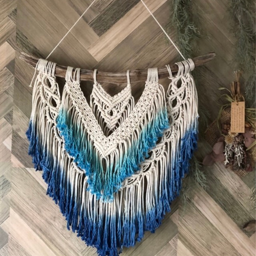 特大サイズ　マクラメタペストリー 個性派】マクラメタペストリー #50 受注製作 タペストリー・壁掛け